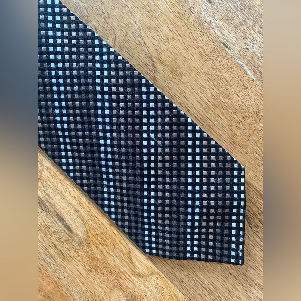 Brown, White, Black Neck Tie